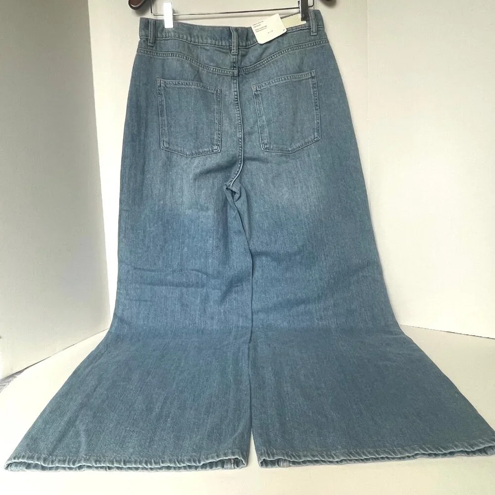 DL1961 Hepburn Wide Leg High Rise Jeans Womens 29 River Bank Lightweight - Picture 5 of 11